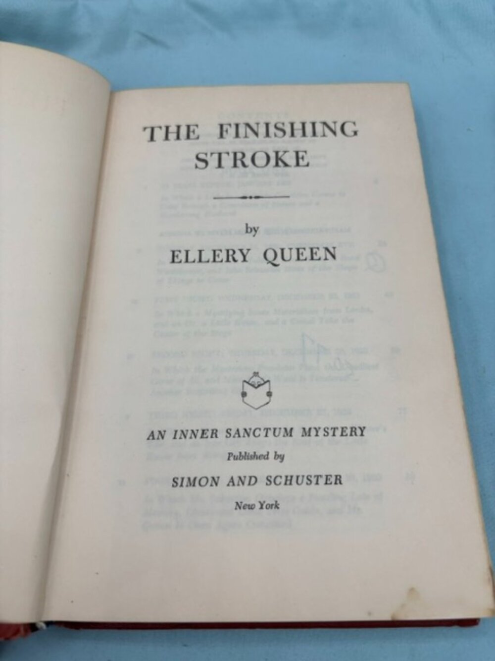 The Finishing Stroke By Ellery Queen 1958 Hardcover